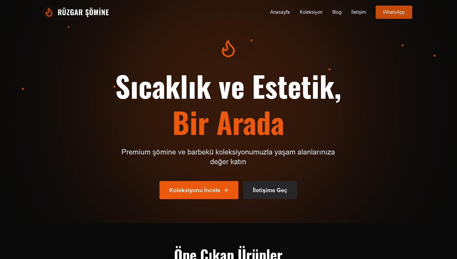 Rüzgar Şömine Dijital Koleksiyon Sitesi ekran görüntüsü