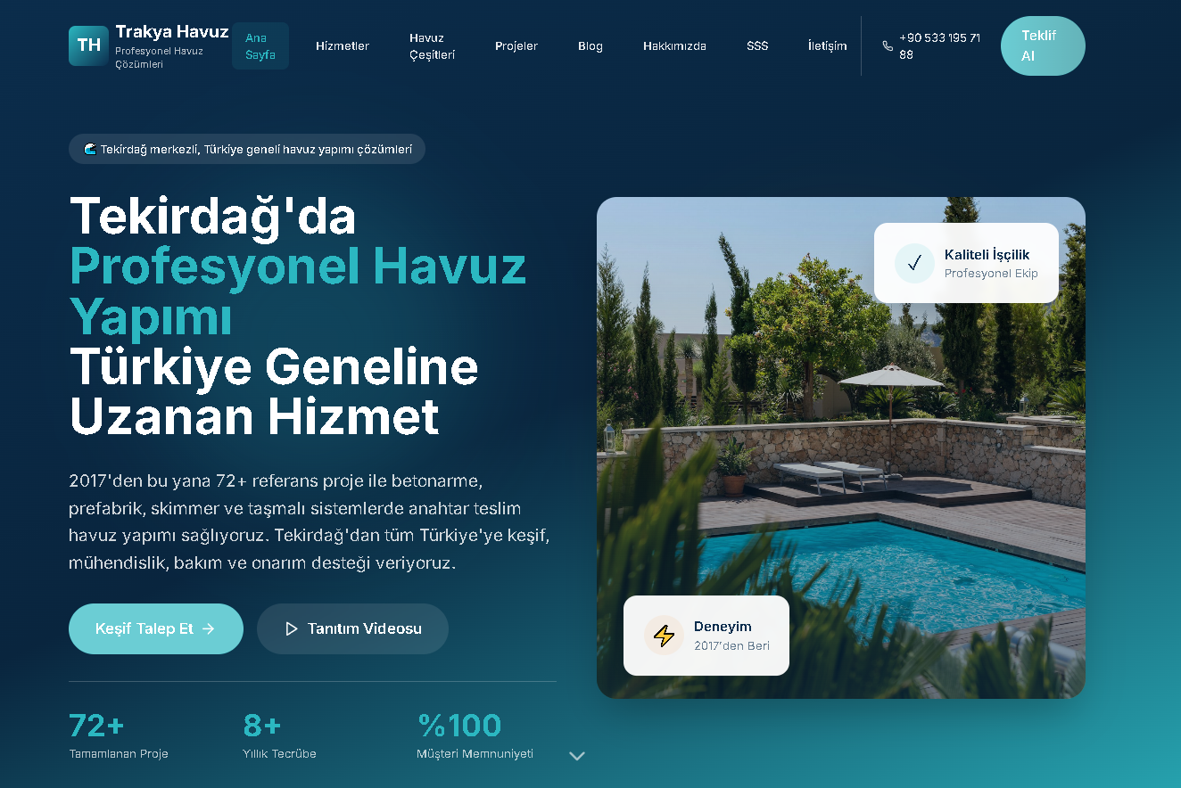 Trakya Havuz Dijital Dönüşüm ekran görüntüsü